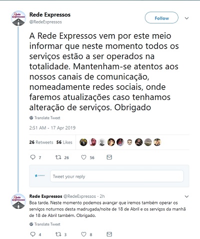 Twiter Rede expressos