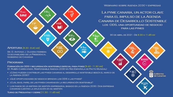 Governo das Canárias organiza webinar para as PME sobre sustentabilidade